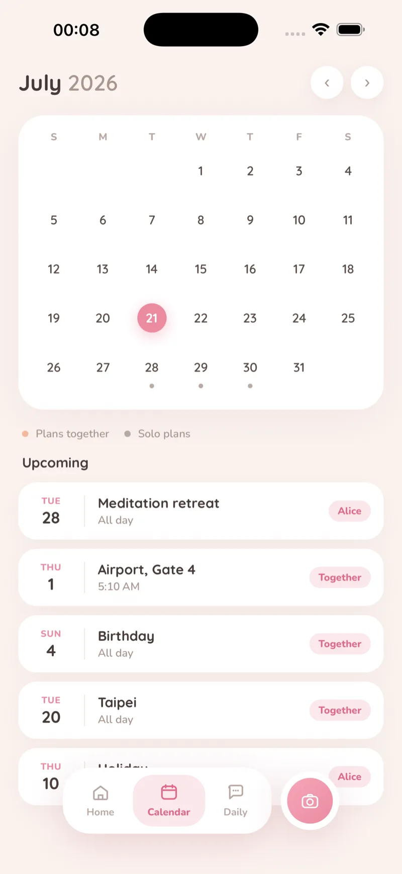 Shared calendar
